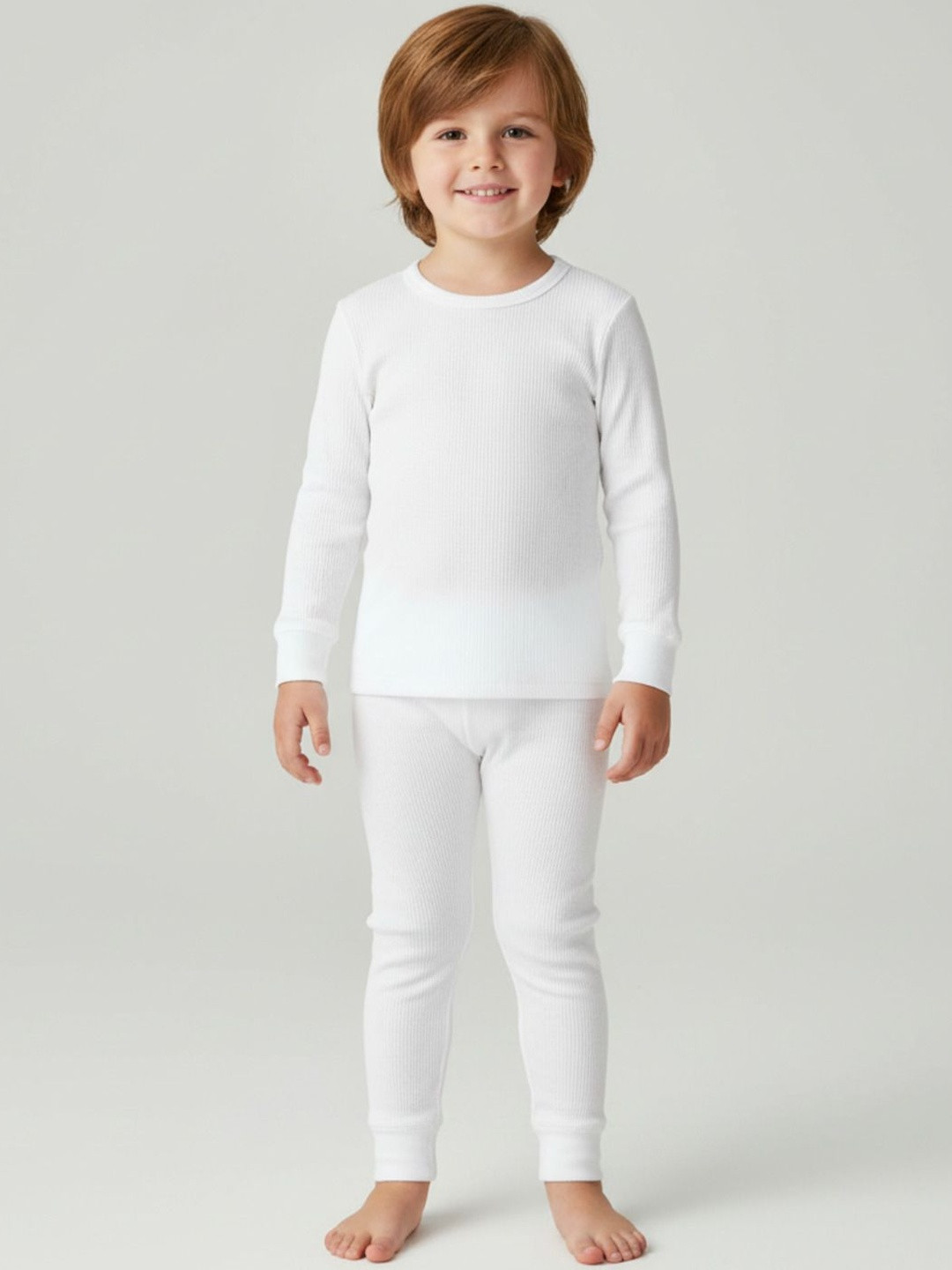 TINY HANDS Kids Cotton Round Neck Thermal Set