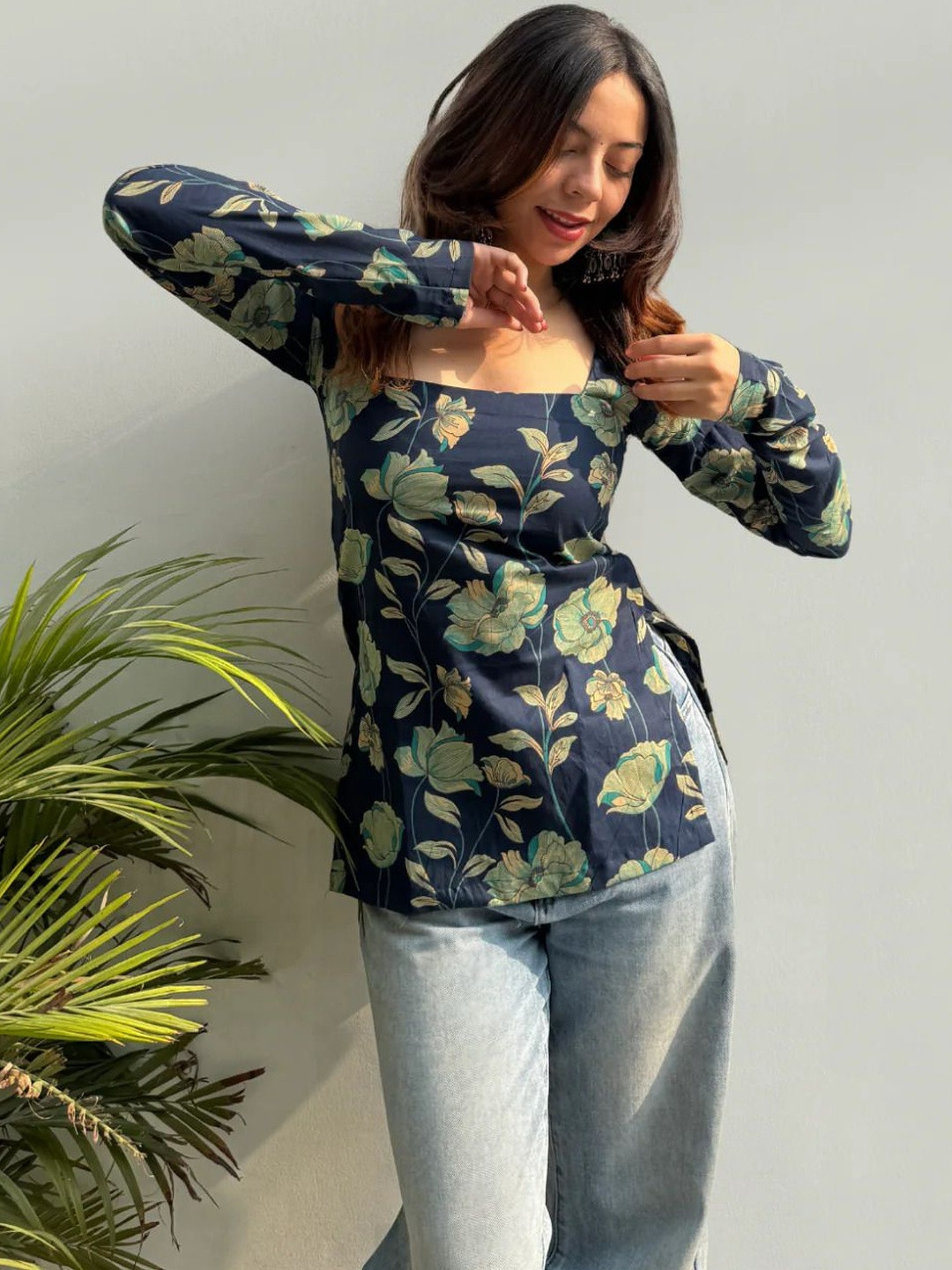 MARQUISA Square Neck Printed Tunic