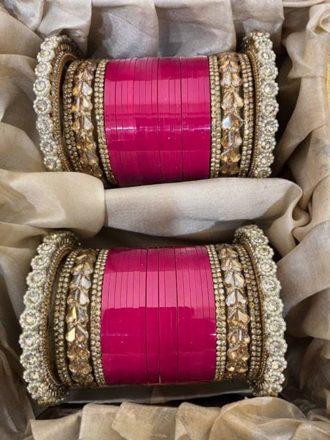 BeautyTrends Set of 48 Gold-Plated Amber-Studded Bangles