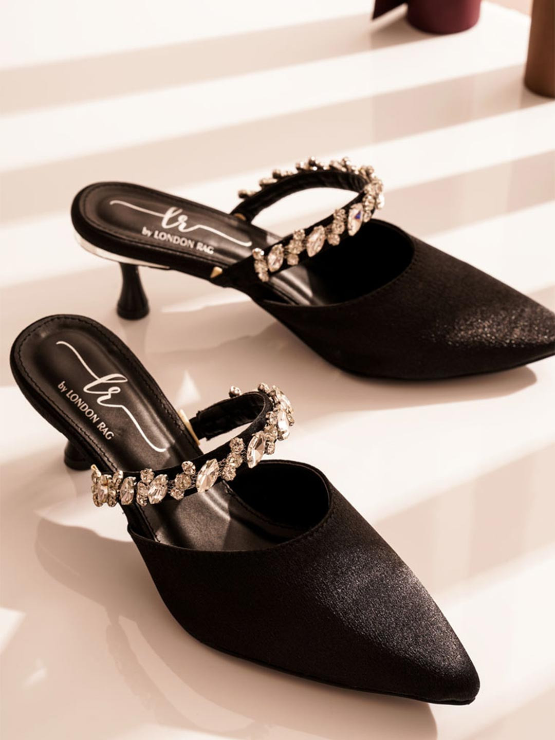 London Rag Embellished Slim Heeled Mules
