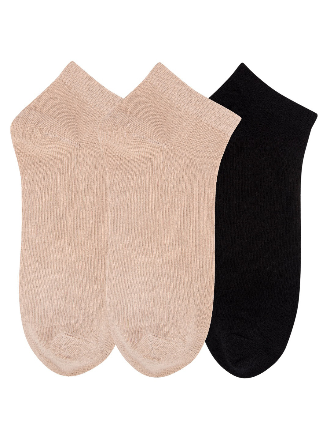 N2S NEXT2SKIN Women Pack Of 3 Assorted Low Cotton Ankle-Length Socks