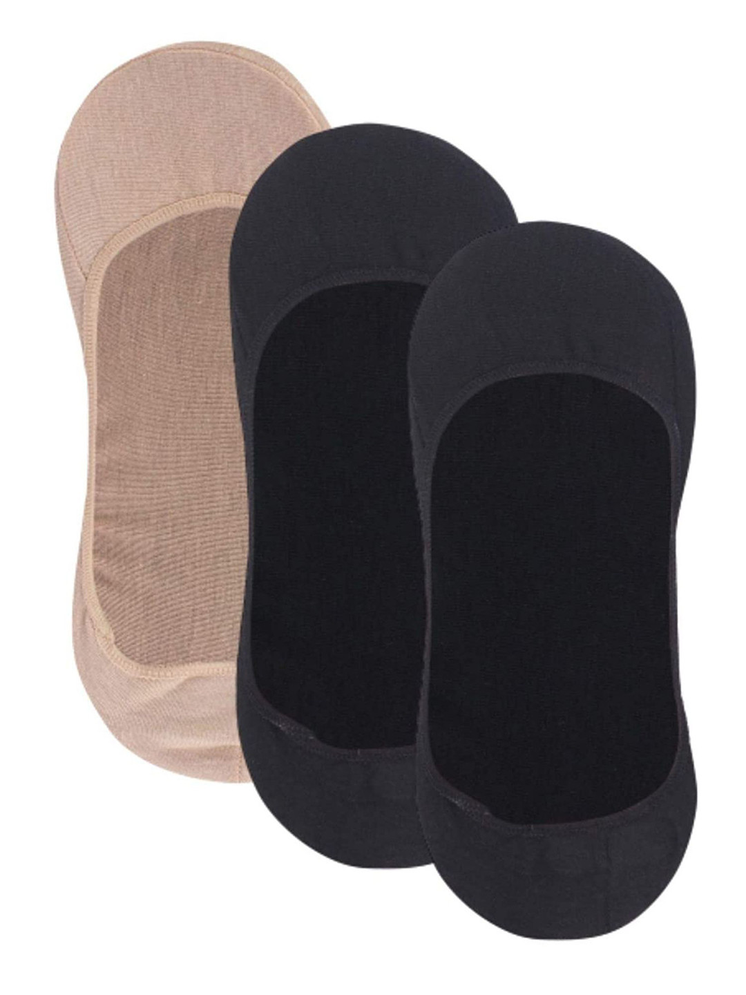N2S NEXT2SKIN Women Pack Of 3 Assorted Shoe-Liners Cotton Socks