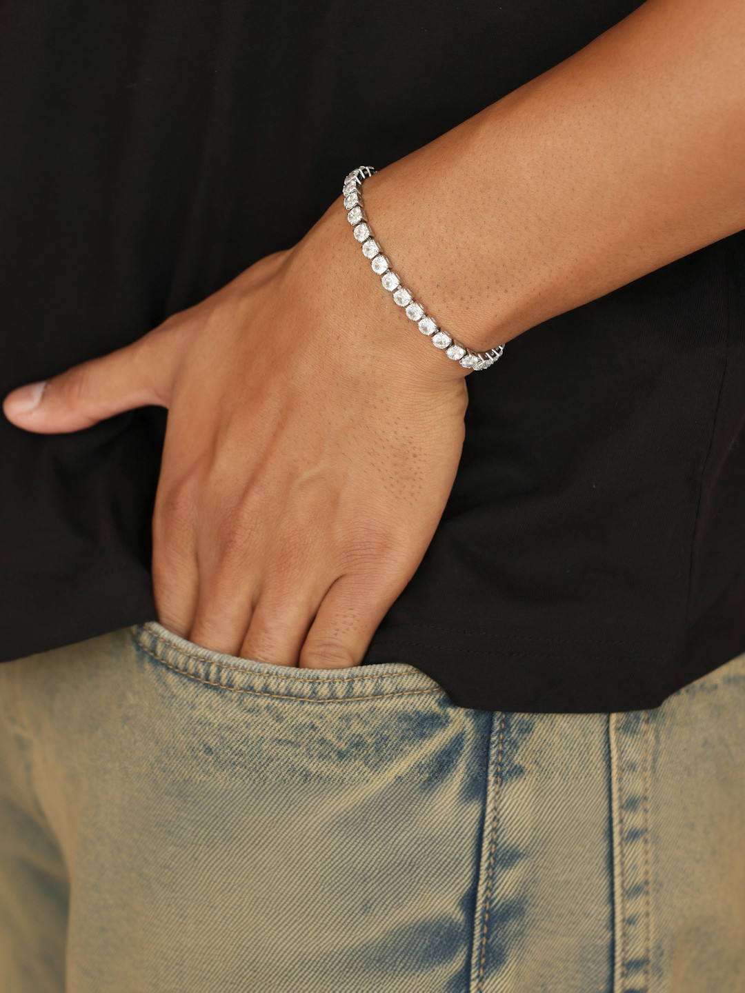 MILLER Men Silver-Plated Link Bracelet