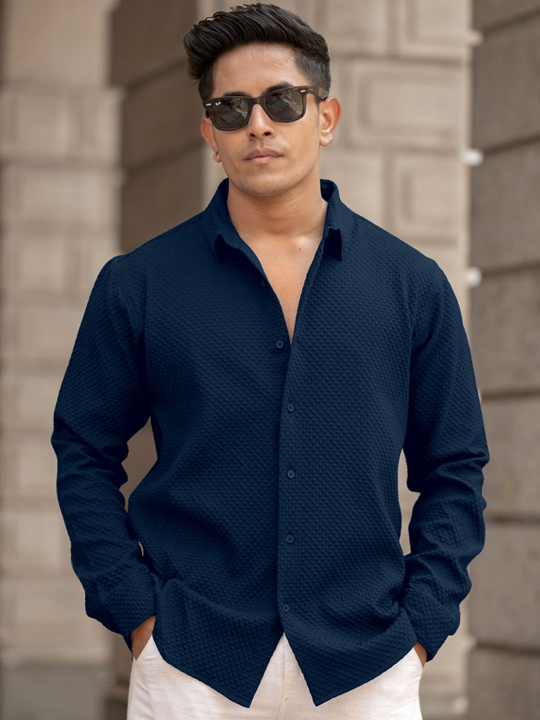 Color Bucket Men Slim Fit Casual Shirt