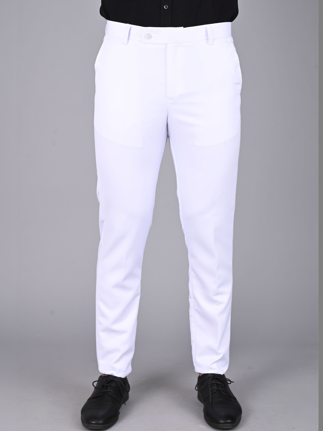 STREETVIBES Men White Formal Trousers