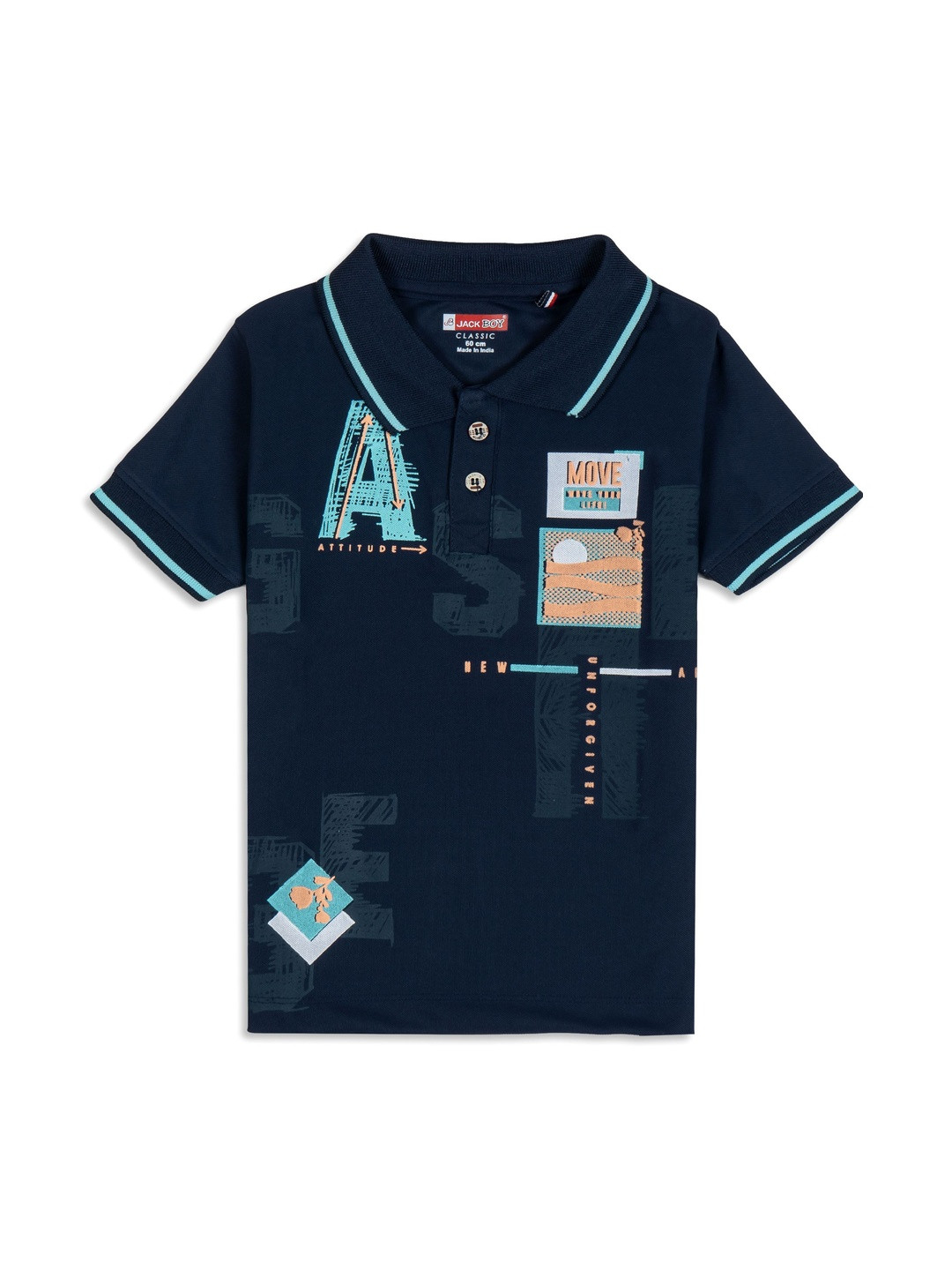 JACKBOY Boys Polyester PU Coated Tshirts