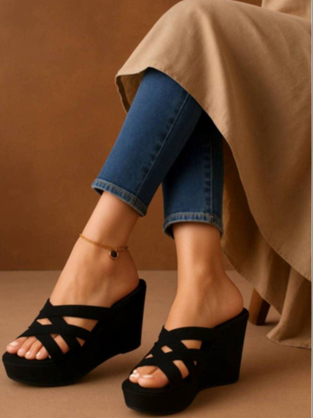 Baespice Suede Wedge Sandals