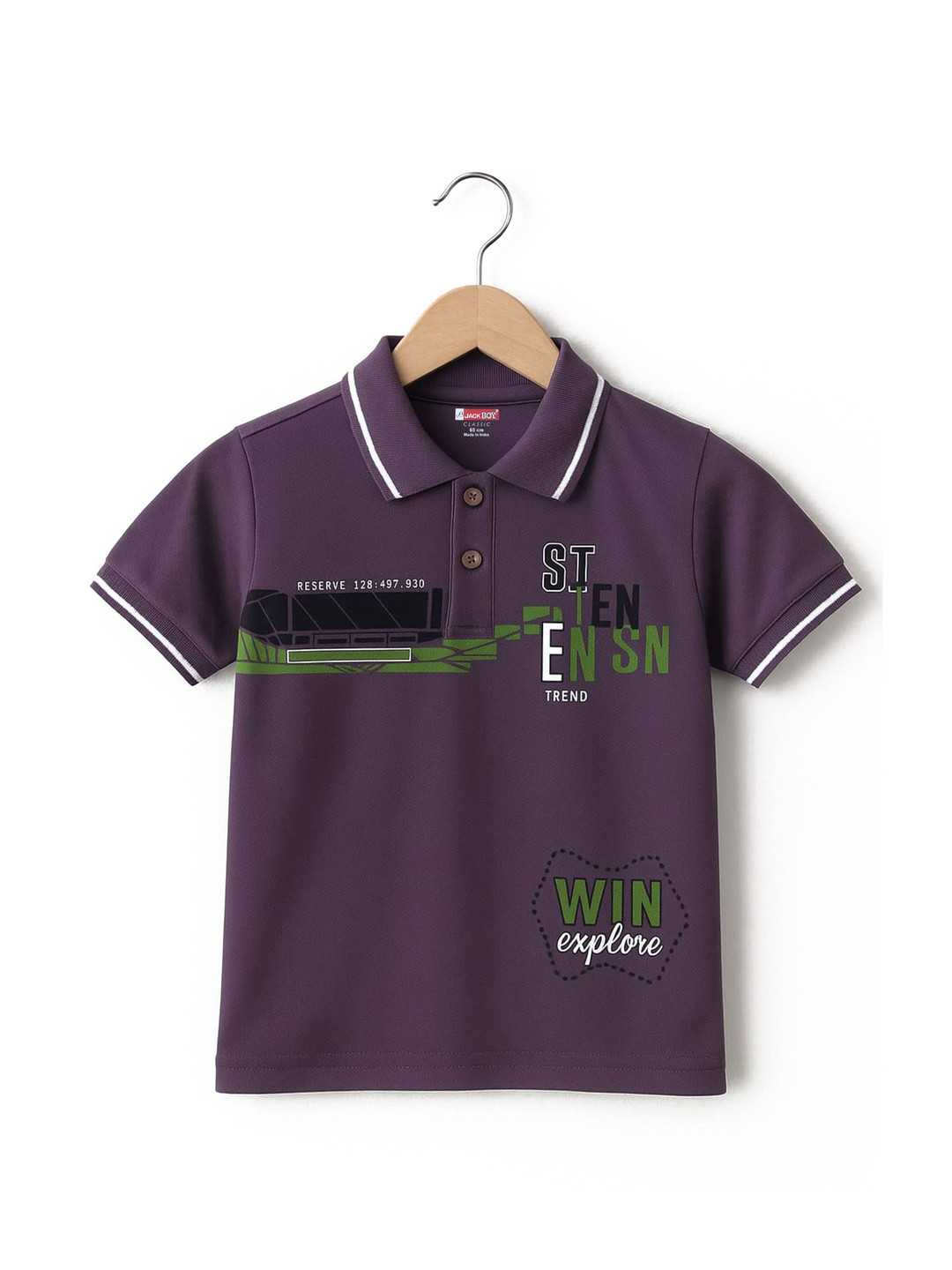 JACKBOY Boys Polyester PU Coated Tshirts