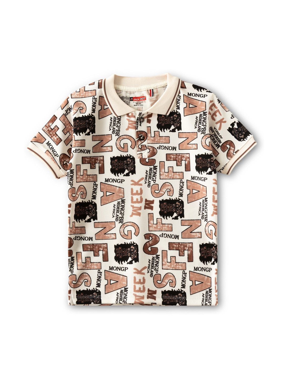 JACKBOY Boys Polyester PU Coated Tshirts