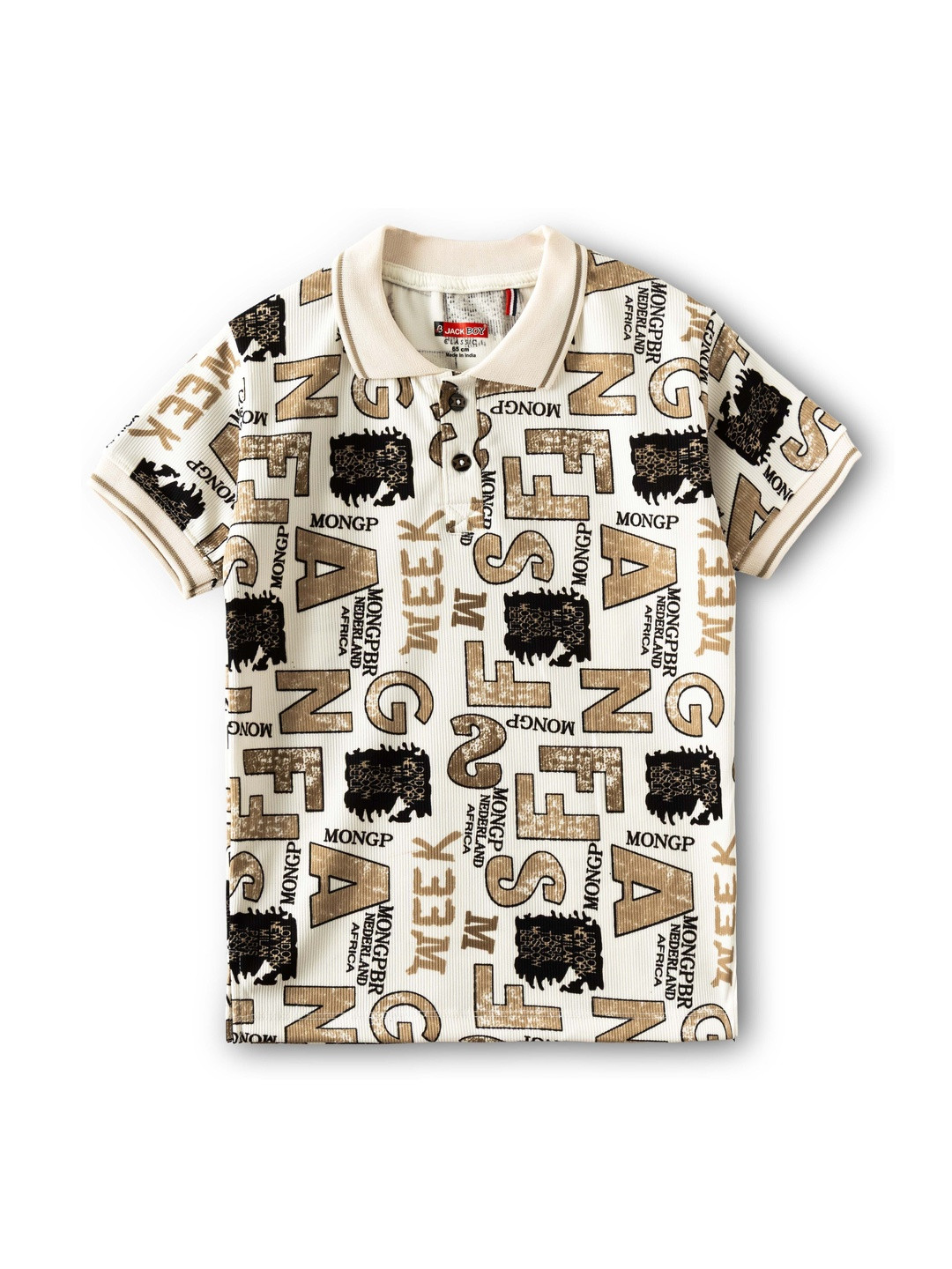 JACKBOY Boys Polyester PU Coated Tshirts