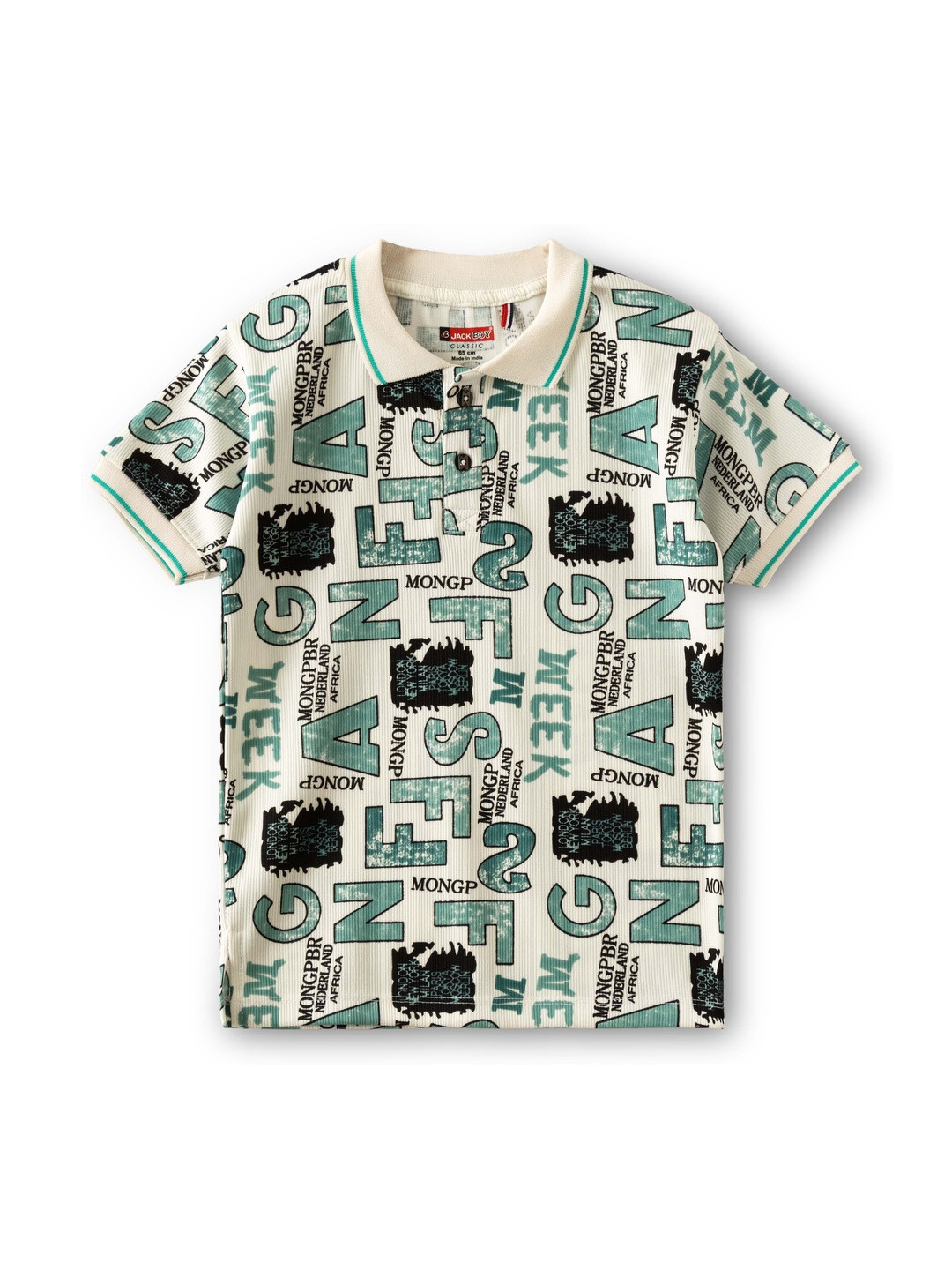 JACKBOY Boys Polyester PU Coated Tshirts