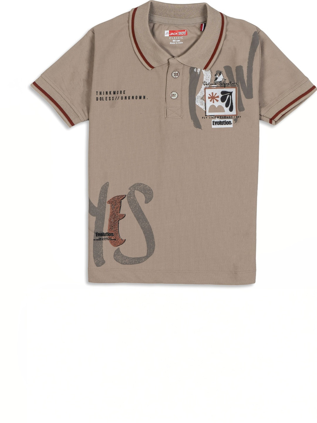 JACKBOY Boys Polyester PU Coated Tshirts