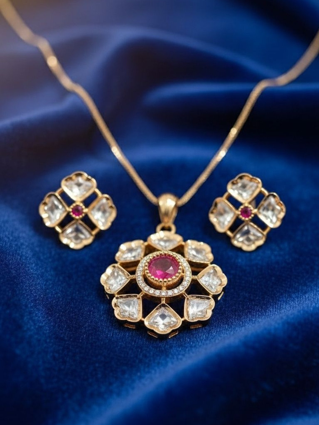 KAYRAH Gold-Plated Kundan-Studded Jewellery Set