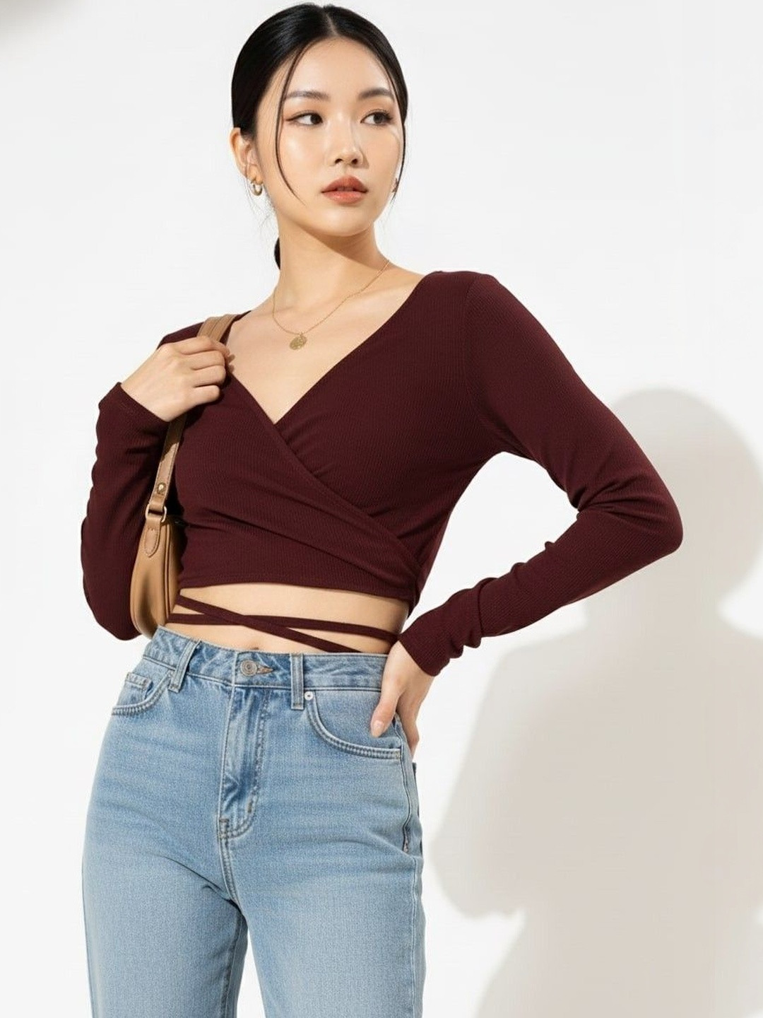 Pookiie Scuba Wrap Crop Top