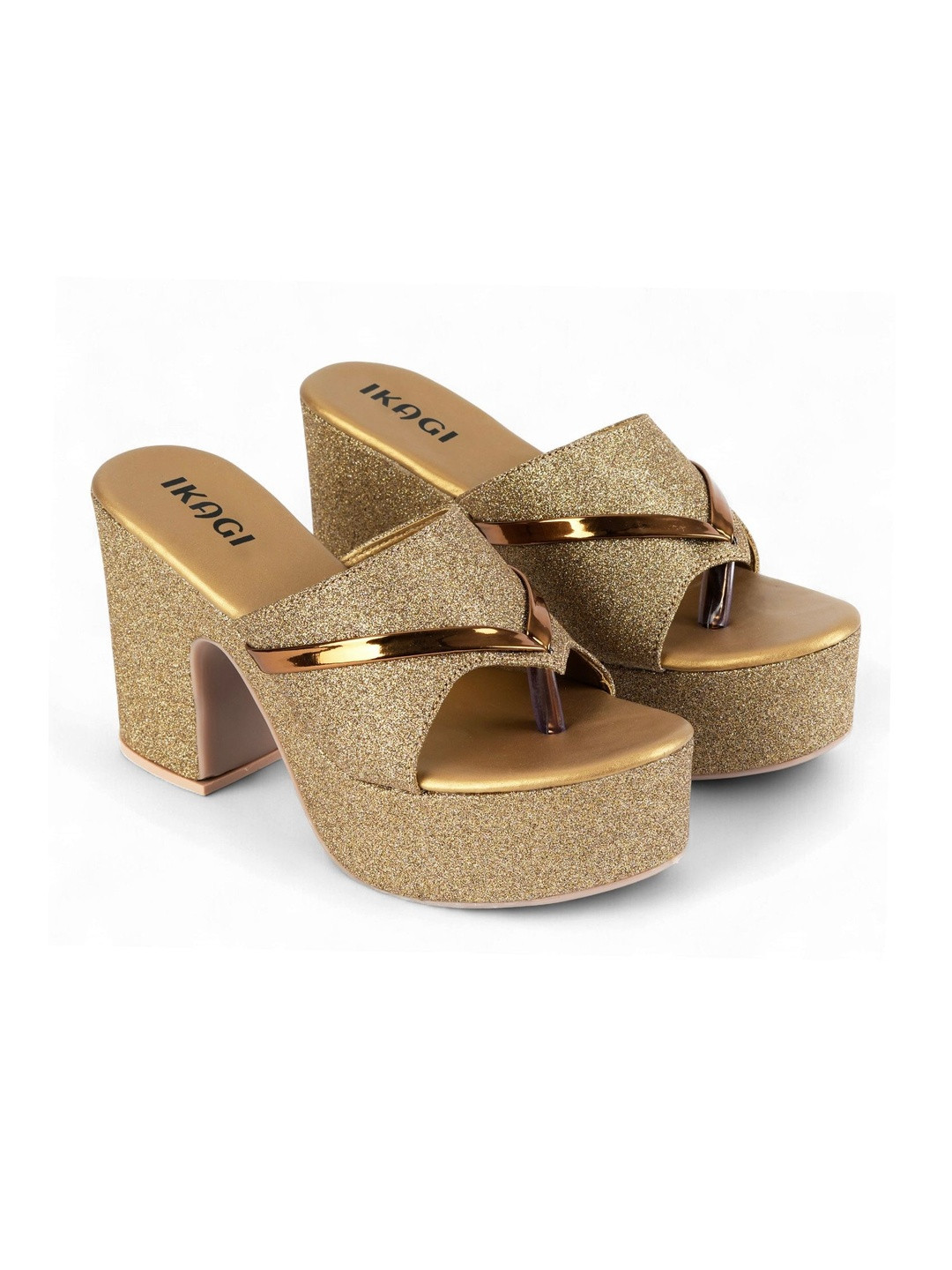 IKAGI Textured Party Block Sandals