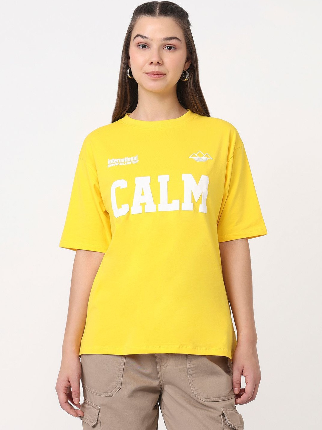 Kraus Jeans Women Typography Printed Slim Fit T-shirt