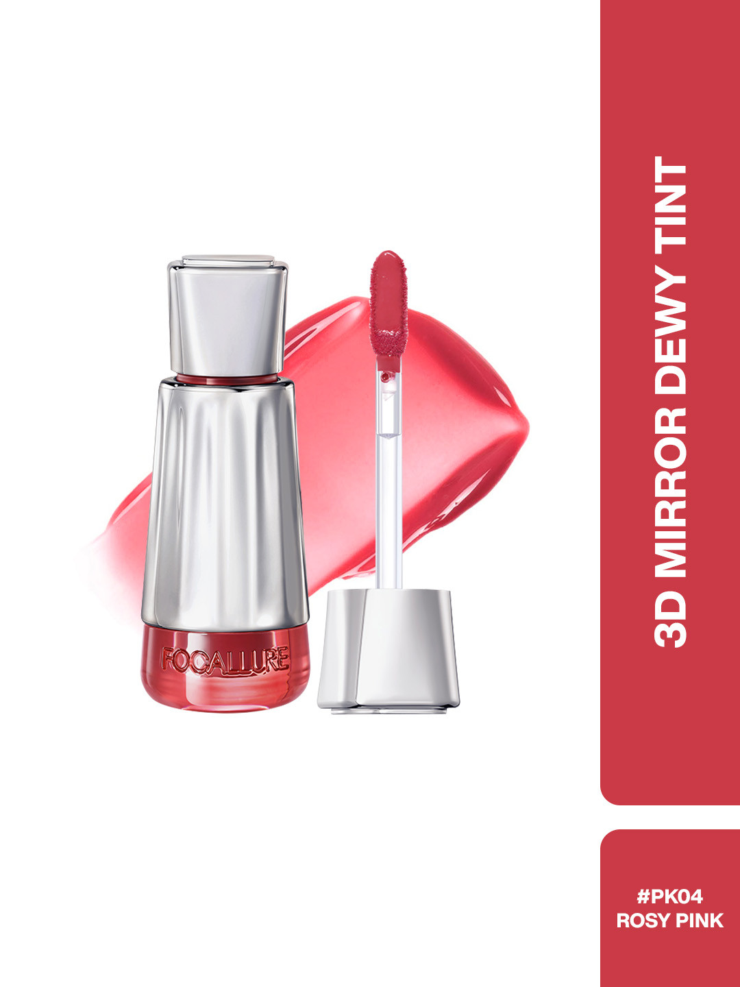 FOCALLURE 3D Mirror Lasting Dewy Lip Tint - 3 g - PK04 Rosy Pink