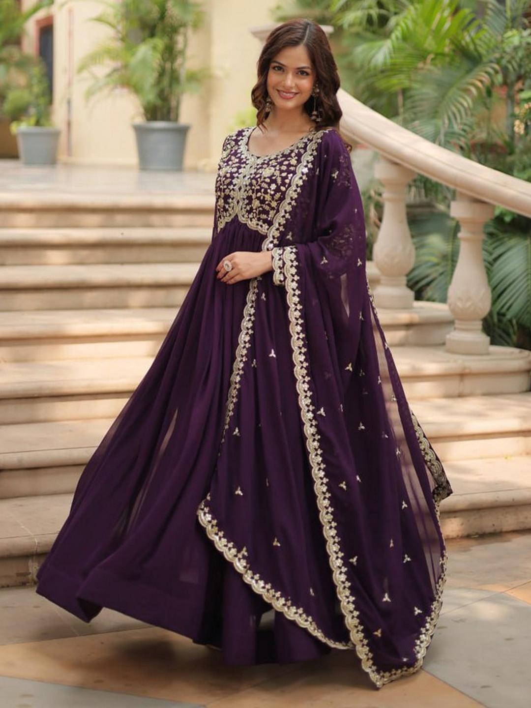 Livewear Women Ethnic Motifs Embroidered Panelled Mirror Work Kurta With Dupatta