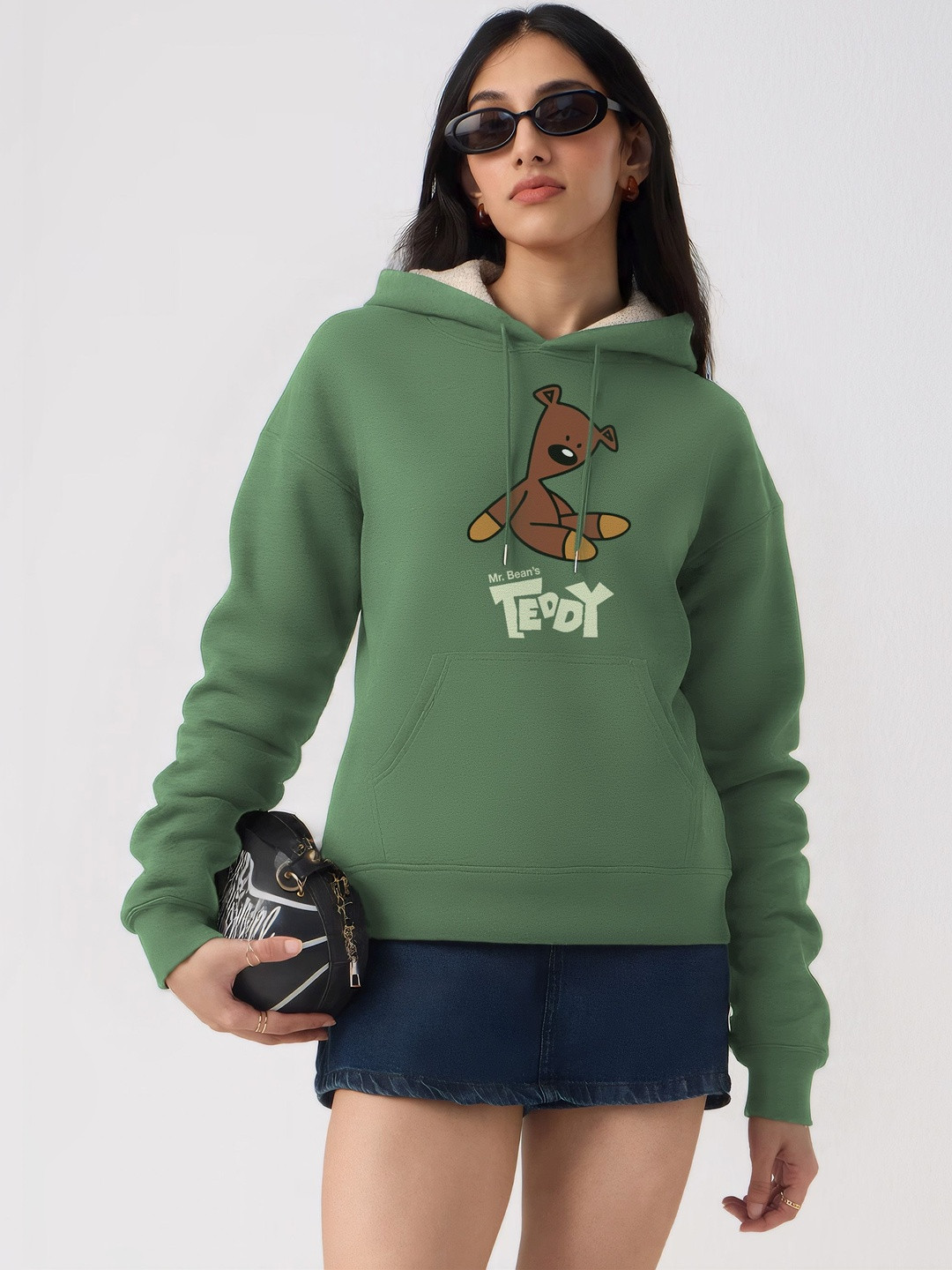 TOGS & TERRE Women Printed Hooded Sweatshirt