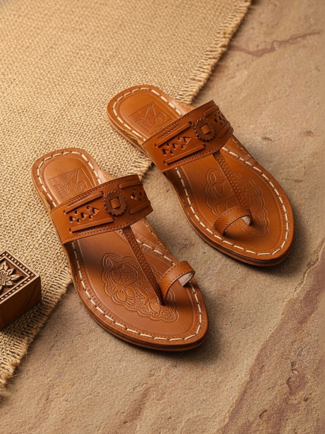 ROYAL KHWAAB Women Ethnic Leather Fashion Sandals