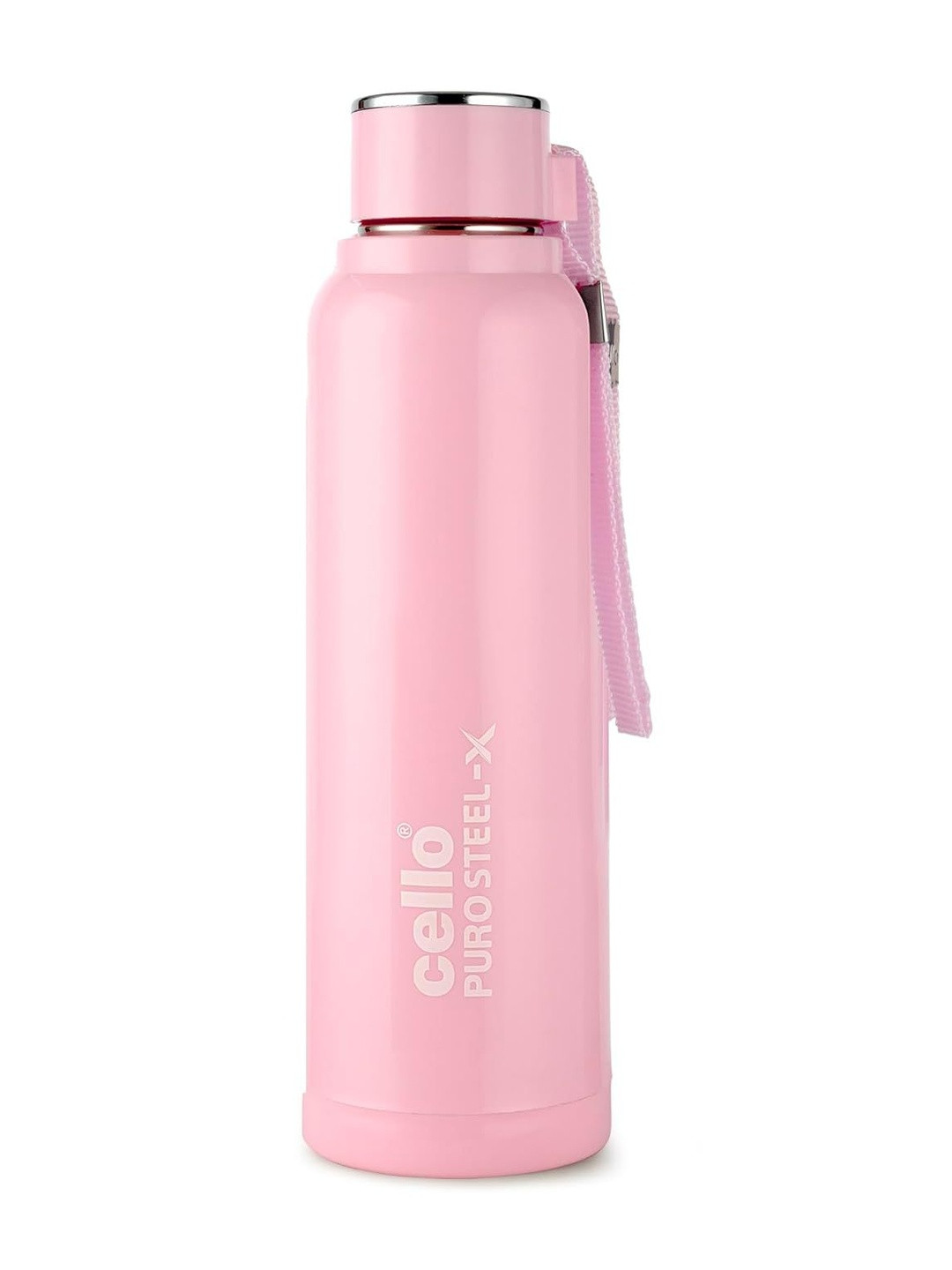 Cello Puro Steel-X Benz 900 Pink Inner Stainless Steel Water Bottle-650ml