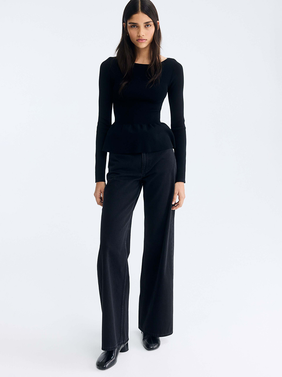 H&M Knitted Peplum Top