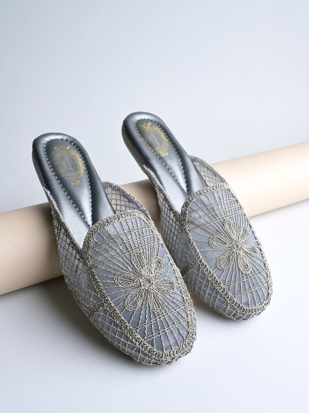 Stylestry Women Embellished Party Mules Flats