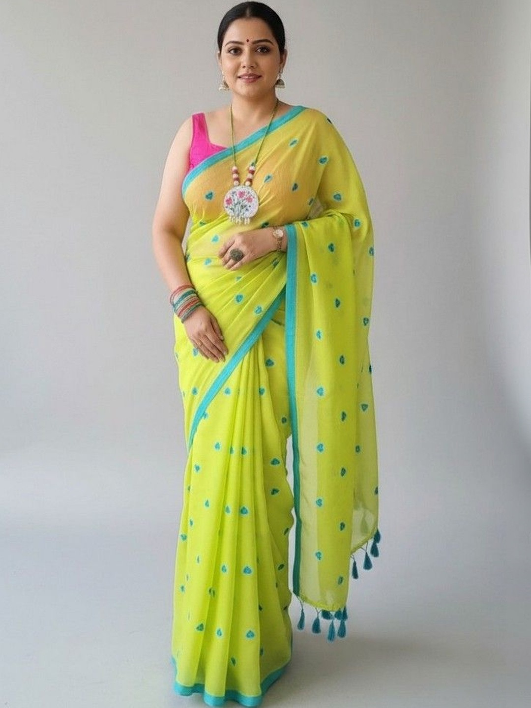 Brynbrit Ethnic Motifs Pure Cotton Khadi Saree