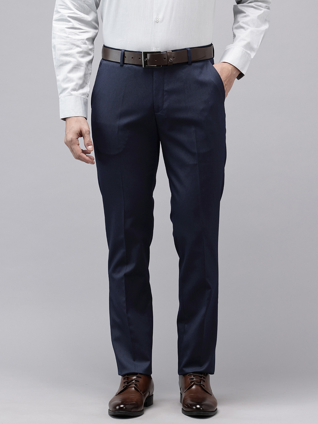 Arrow Men Striped Hudson Tailored Fit Formal Trousers