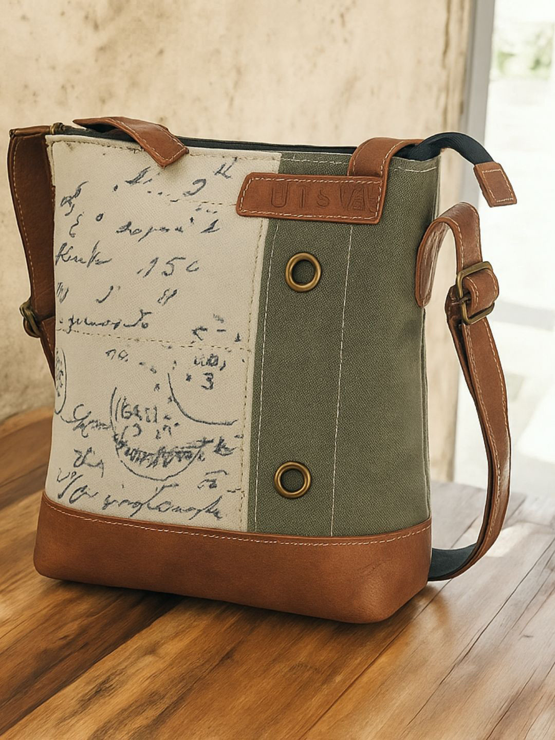 Mona B Grey Textured Bucket Hobo Bag with Quilted