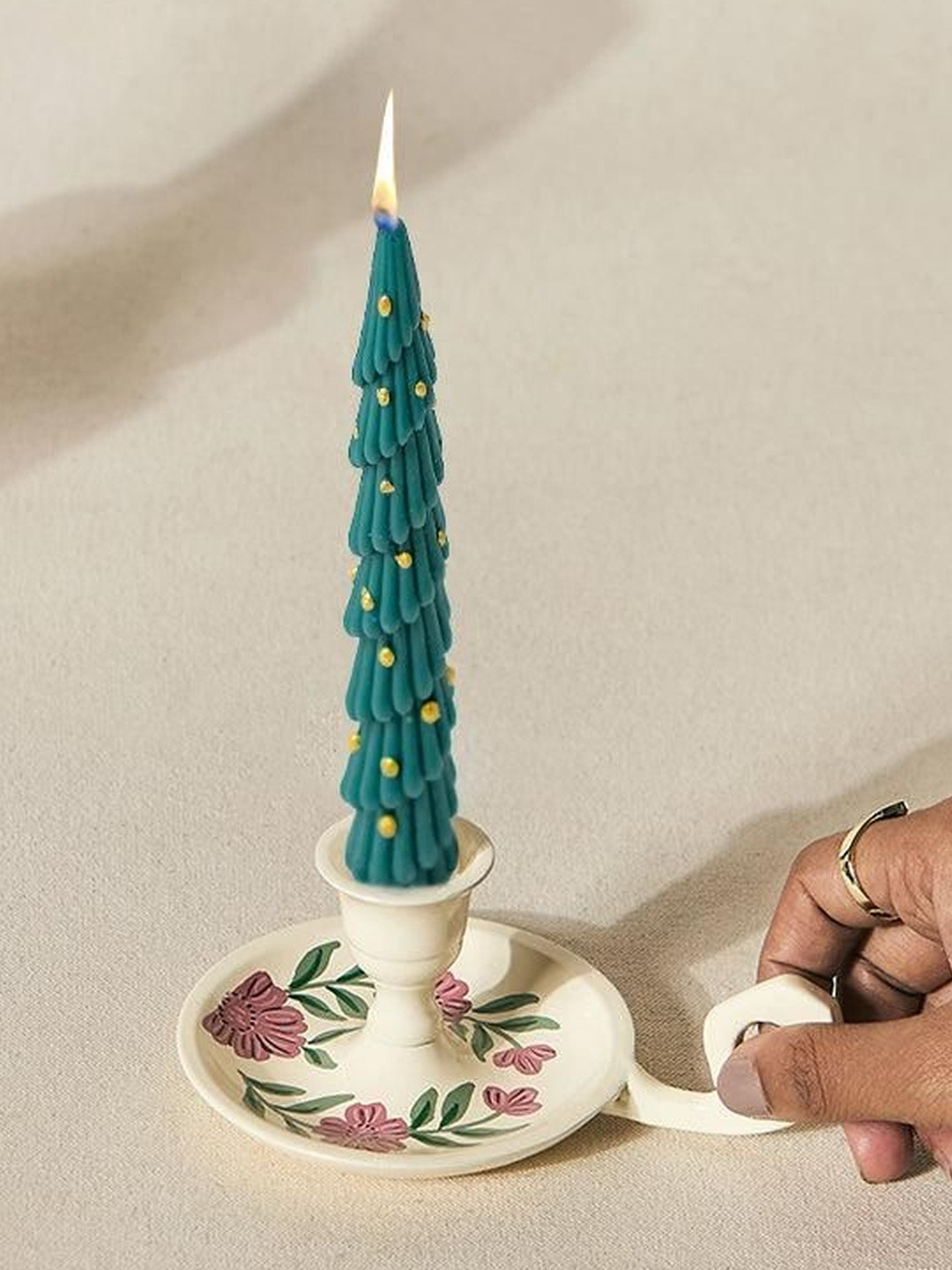 Chumbak Green & Red 2 pieces Pillar Candle