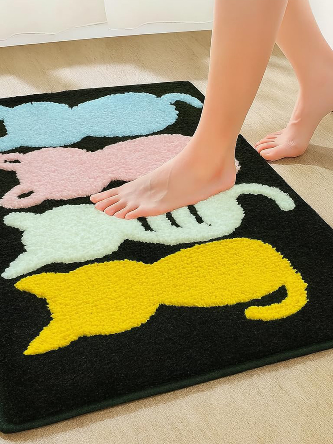Homio Black Self-Designed Anti-Skid Doormat