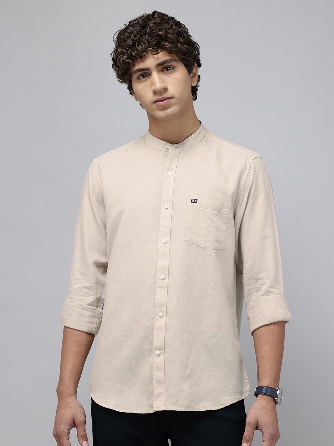 Arrow Sport Manhattan Slim Fit Cotton Linen Casual Shirt