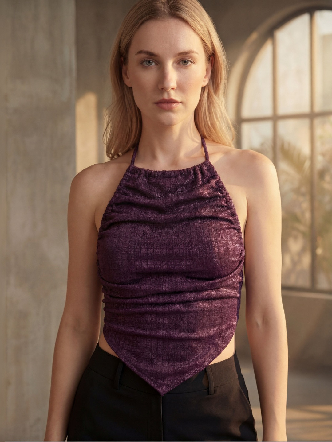 Blurr Halter Neck Crop Top