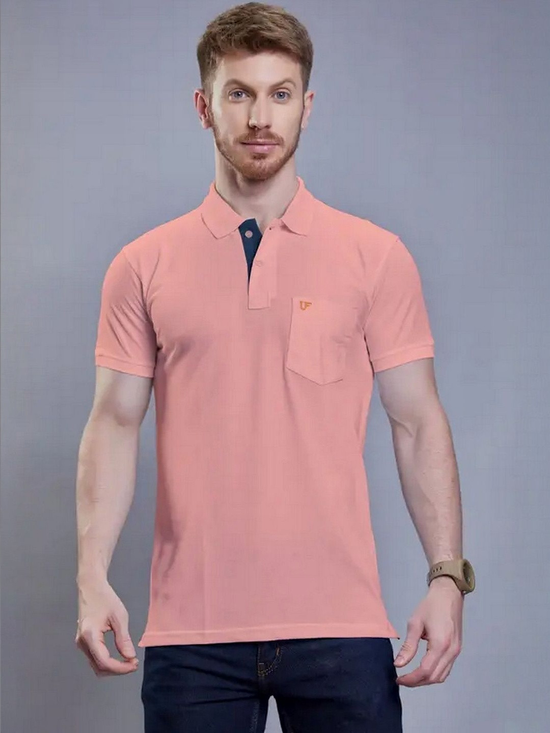 3BROS Men Polo Collar Pockets T-shirt