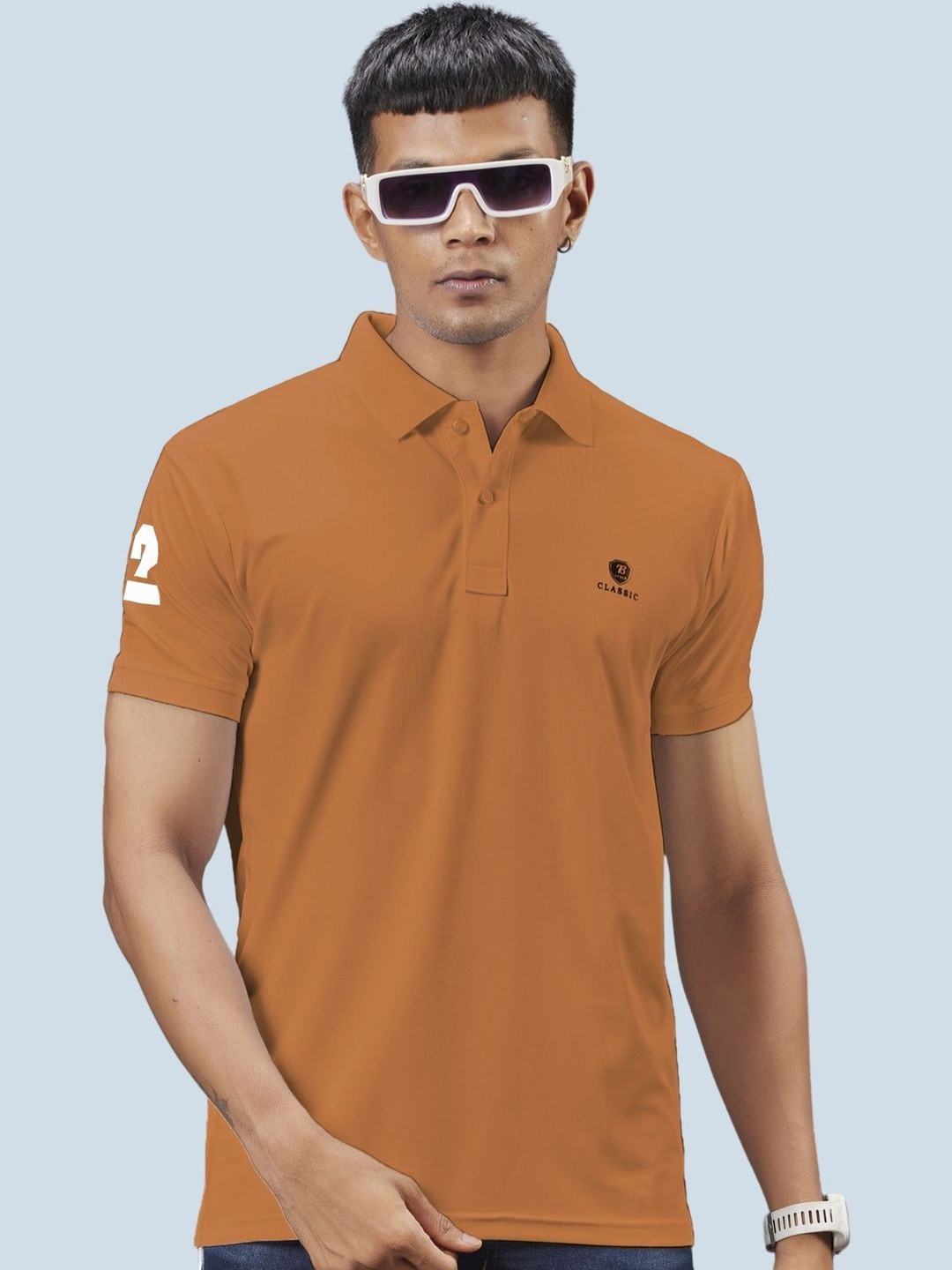 3BROS Men Brand Logo Polo Collar T-shirt