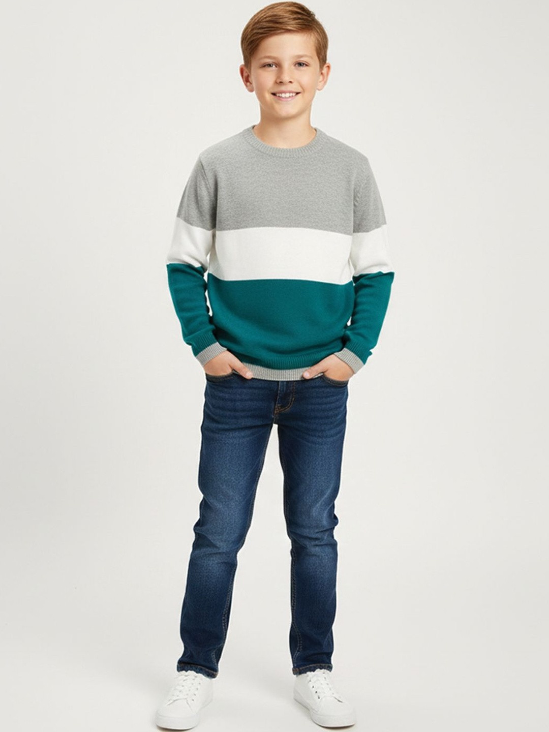 Here&Now X Game Begins Boys Colourblocked Pullover