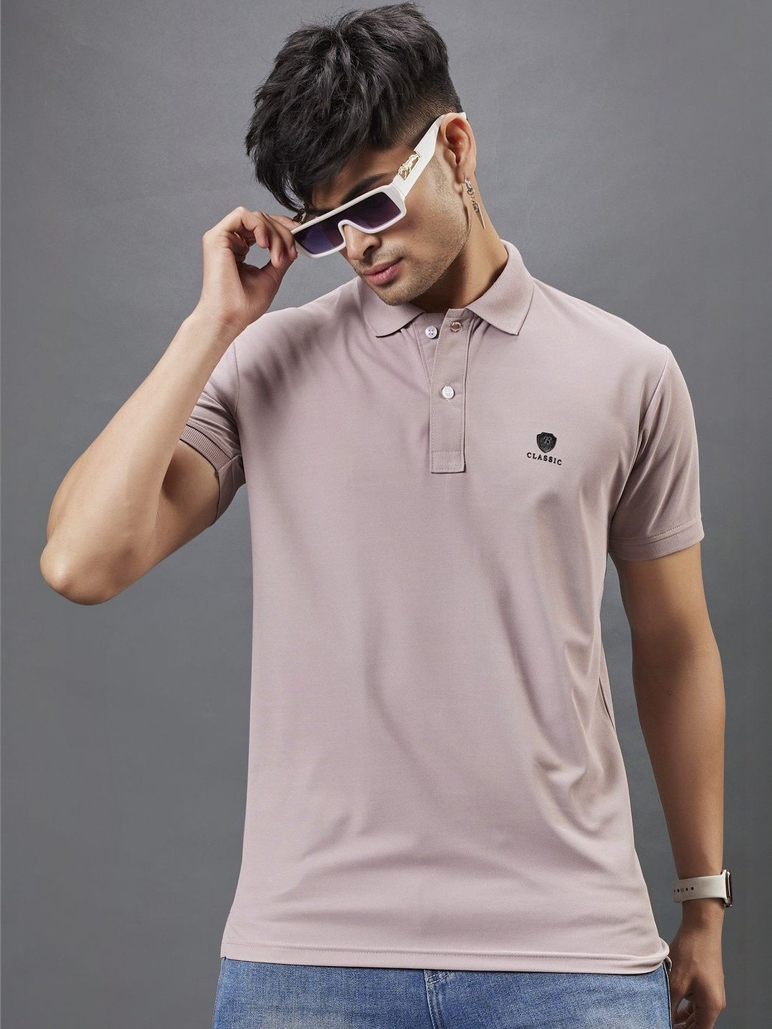 3BROS Men Brand Logo Polo Collar T-shirt