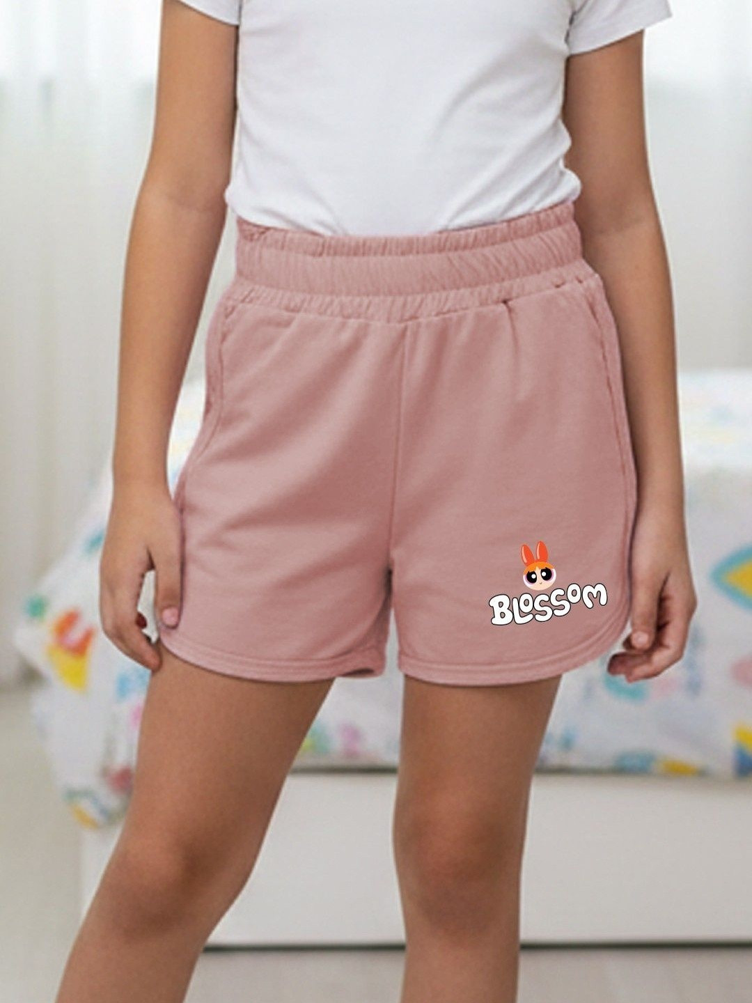 YK X Minute Mirth Girls Printed Powerpuff Girls Shorts