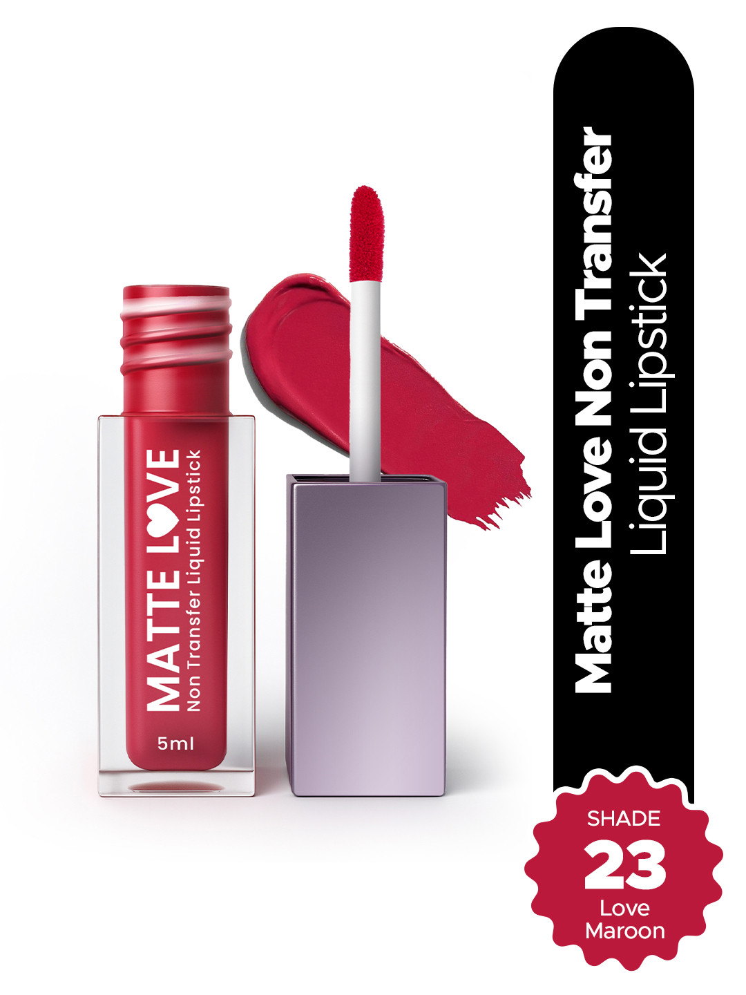 Hilary Rhoda Matte Love Non-Transfer Water-Proof Liquid Lipstick - 5ml - Love Maroon 23