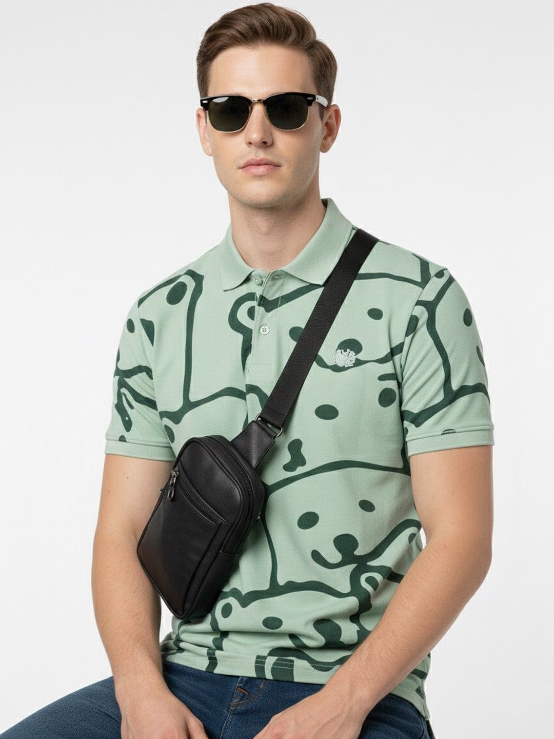 SZN Men Printed Polo Collar T-shirt