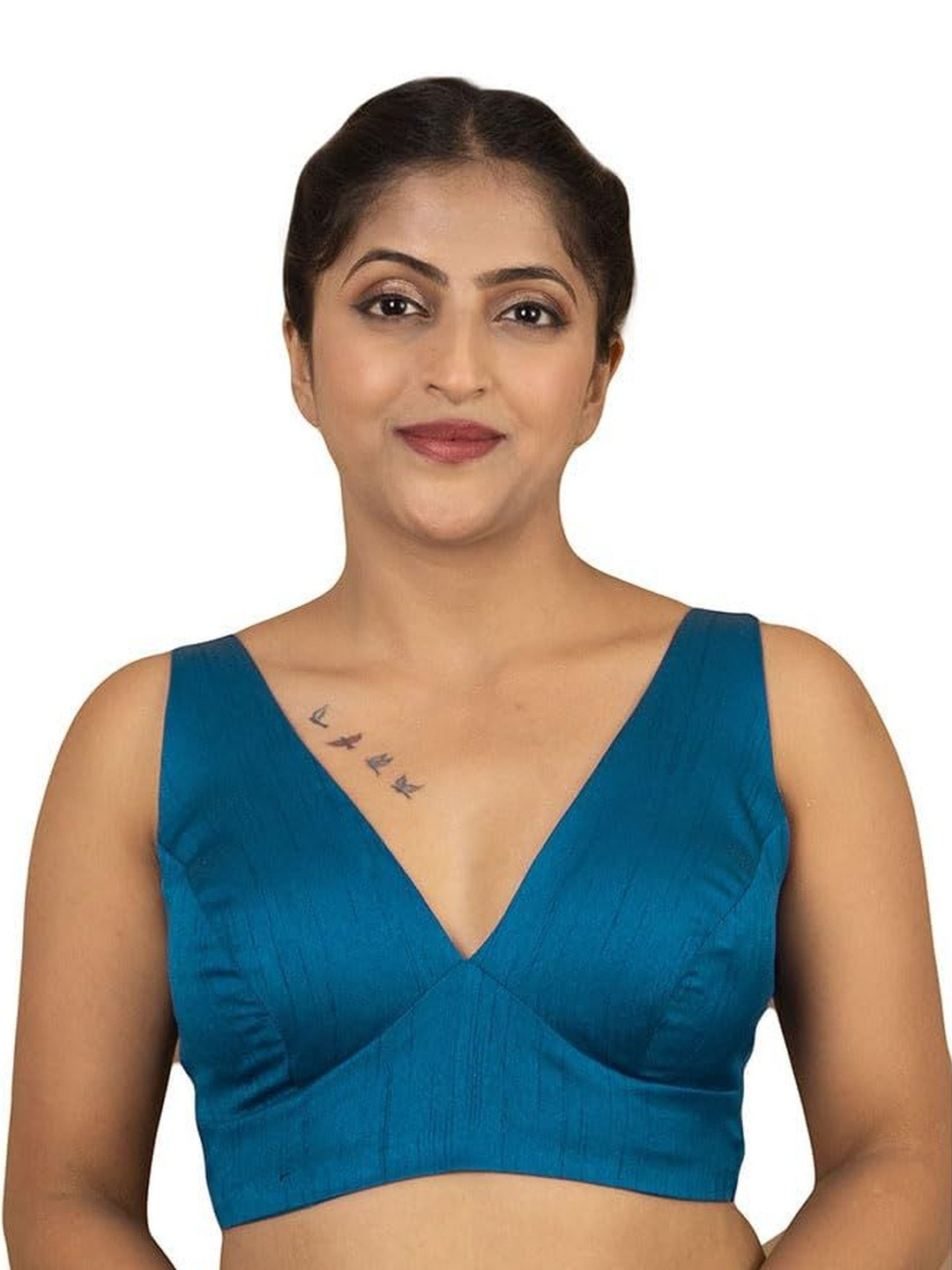 FIGURES DESIGNER V-Neck Sleeveless Saree Blouse