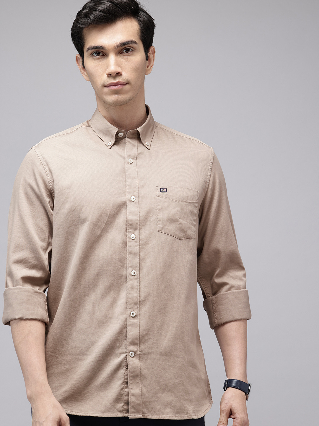 Arrow Sport Manhattan Slim Fit Textured Pure Cotton Casual Shirt