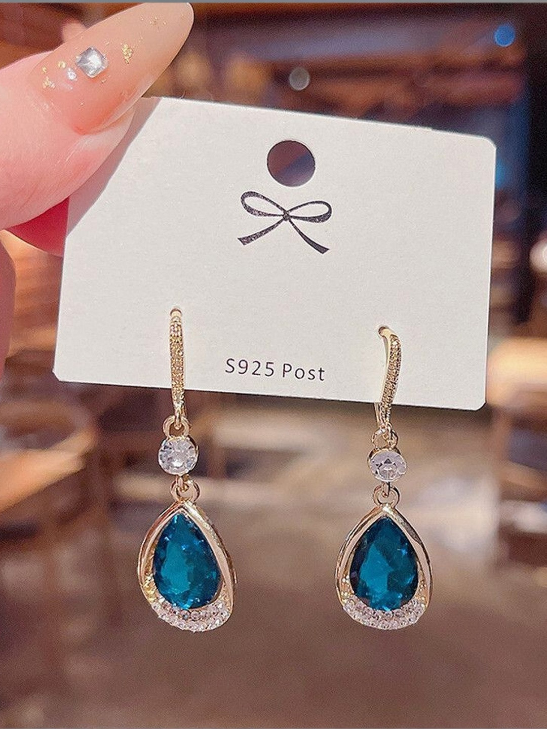 Samridhi DC Teardrop Shaped Drop Earrings