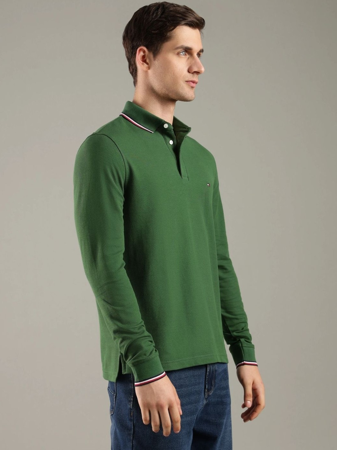 Tommy Hilfiger Men Brand Logo Polo Collar T-shirt