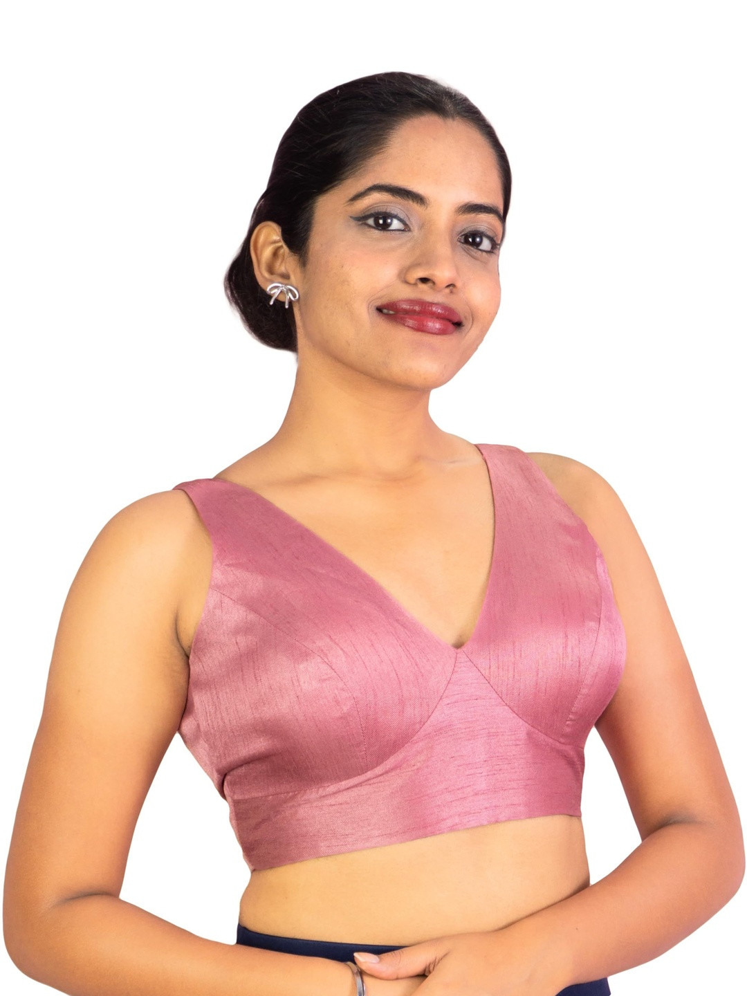 FIGURES DESIGNER V-Neck Sleeveless Saree Blouse