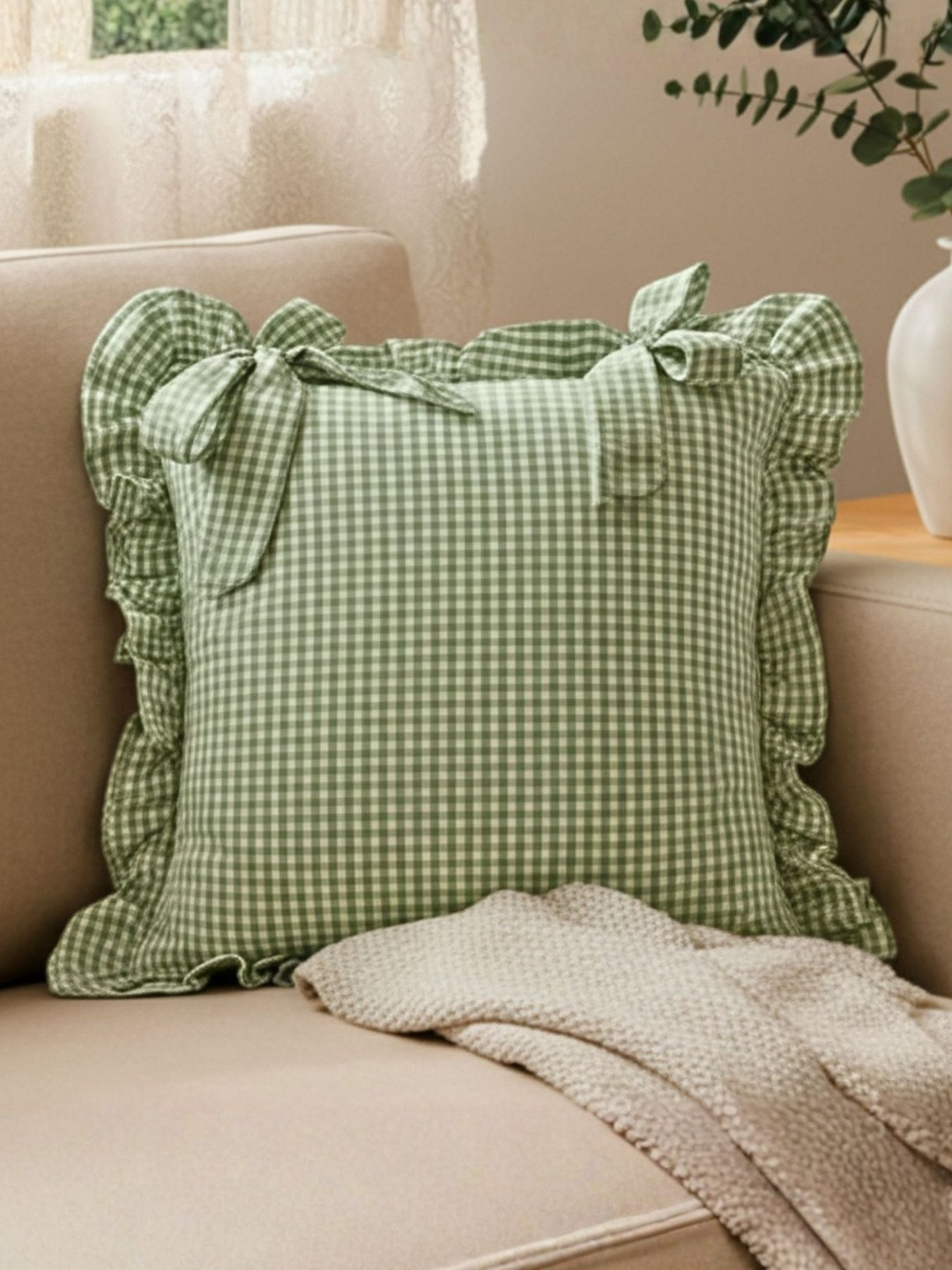 SLEEPY THREADS Square Cotton Cushion Cover