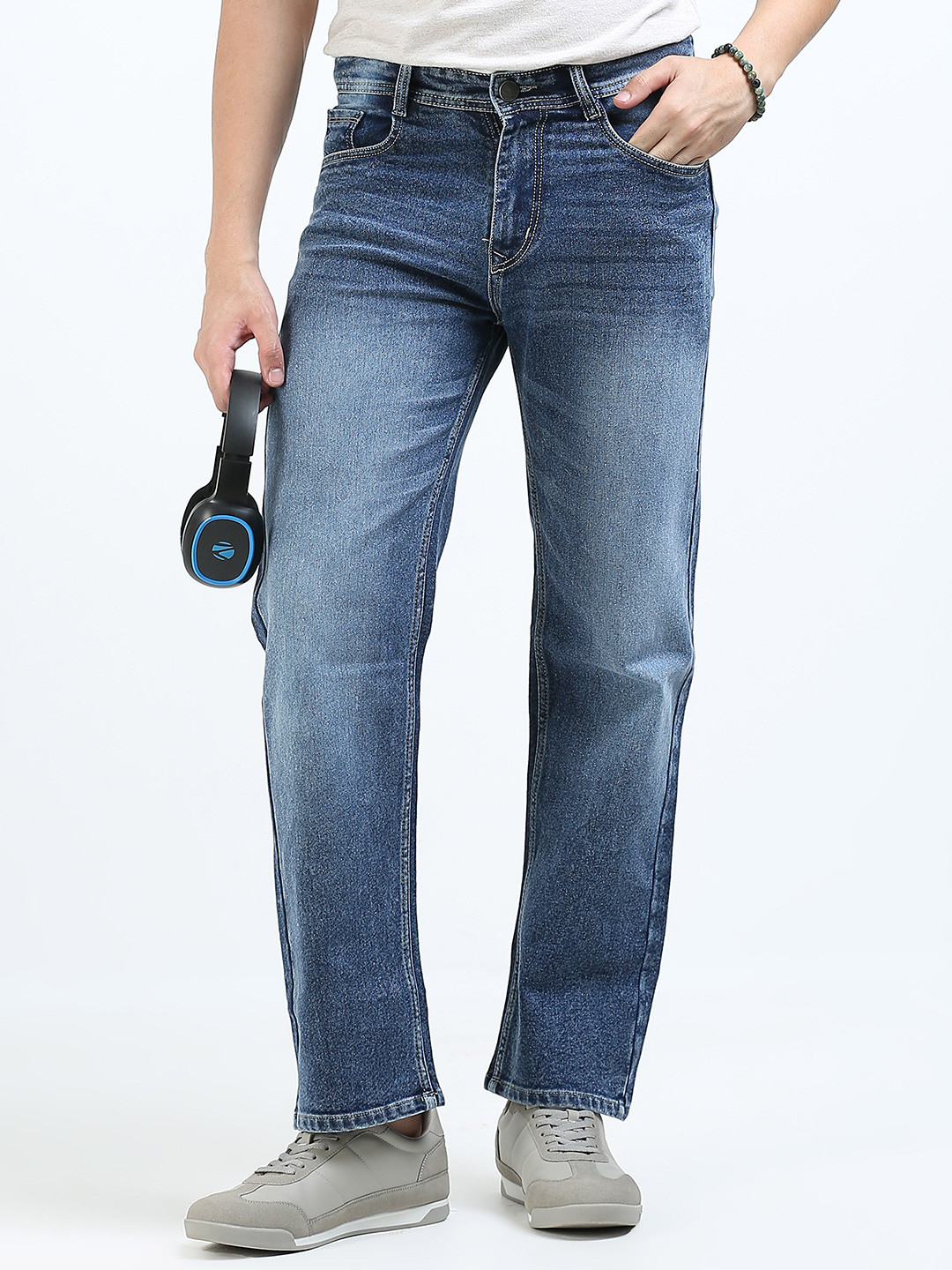 MOHICANS Men Mid-Rise Stretchable Relaxed Fit Denim Jeans