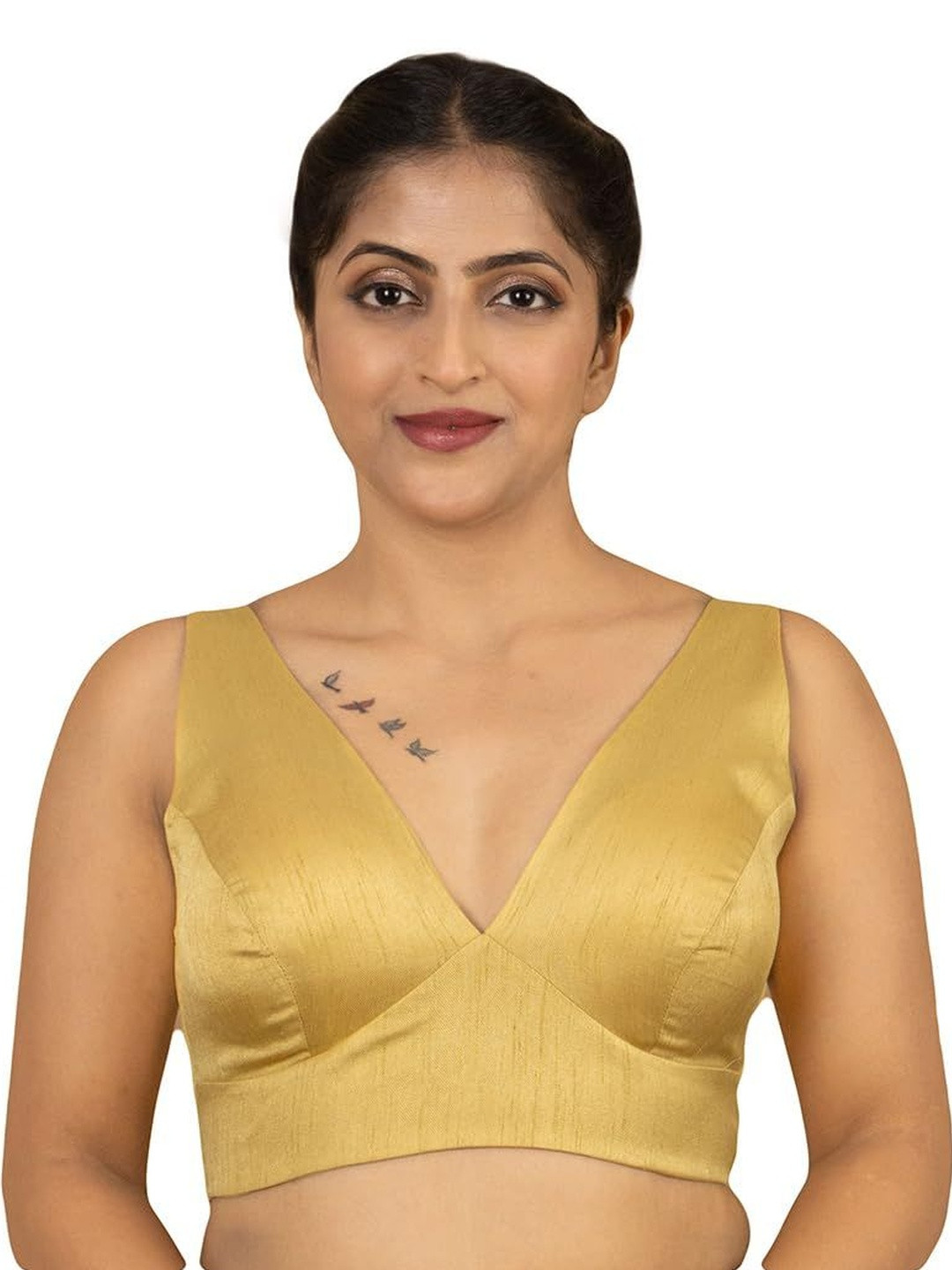 FIGURES DESIGNER V-Neck Sleeveless Saree Blouse
