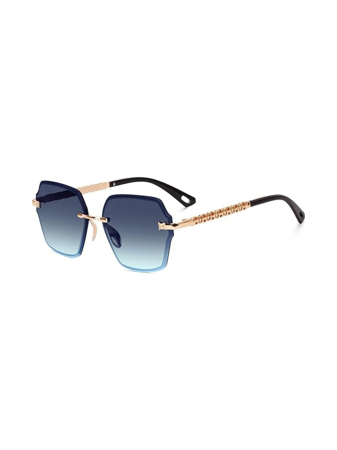 glitchez Unisex Blue Lens & Gold-Toned Other Sunglasses with